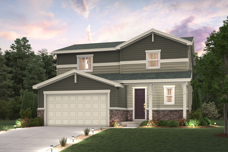 A house with a garage.