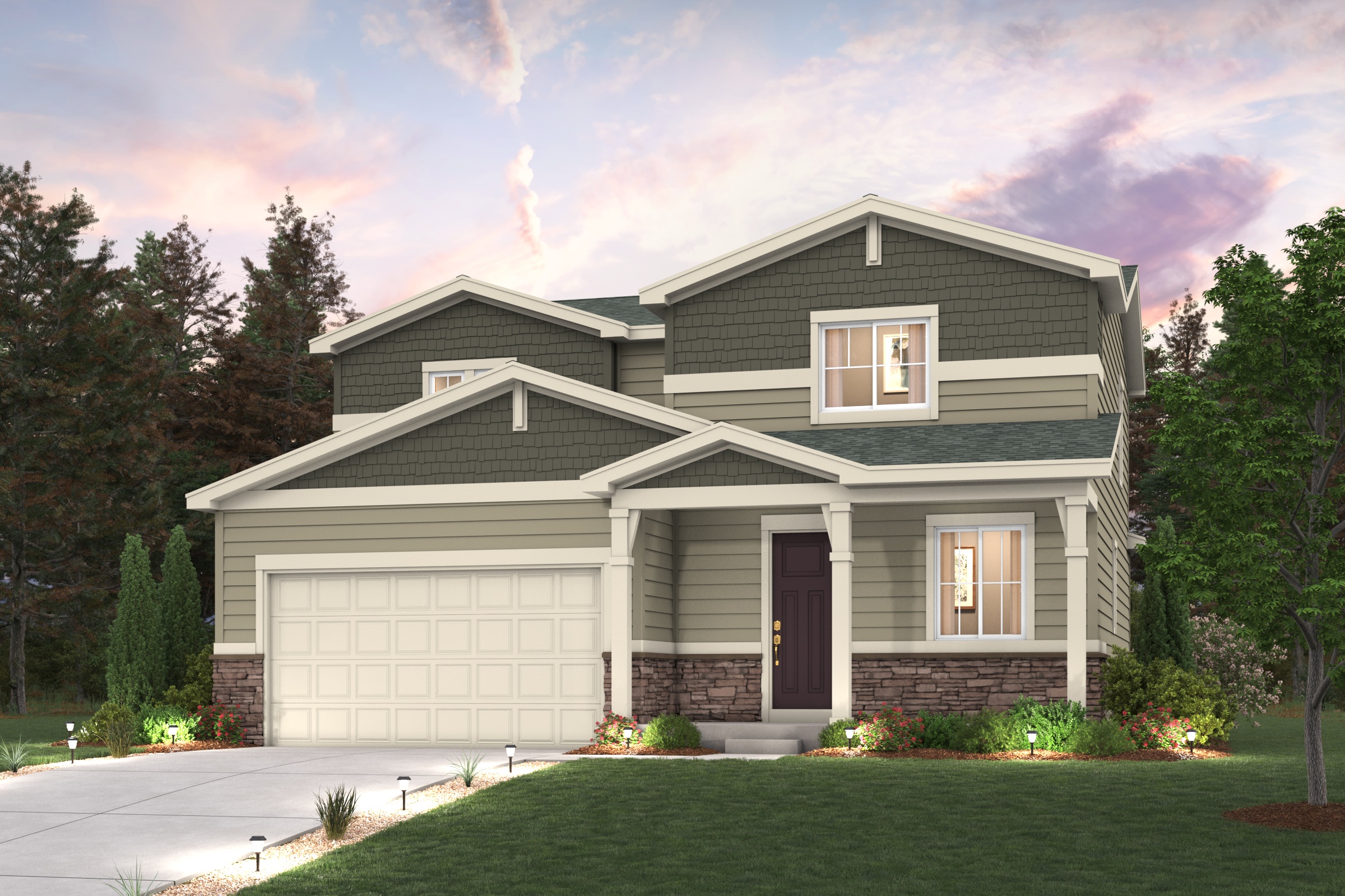 A house with a garage.