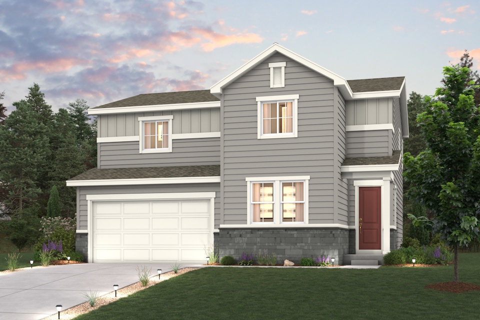 A house with a garage.