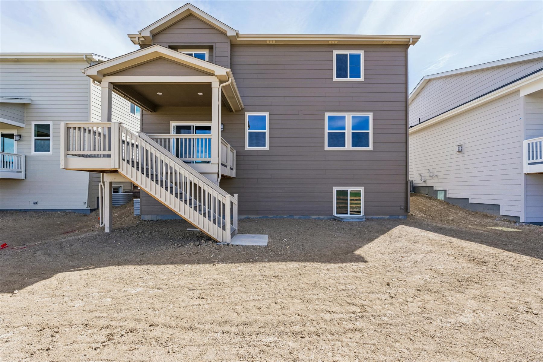 A house with a deck.