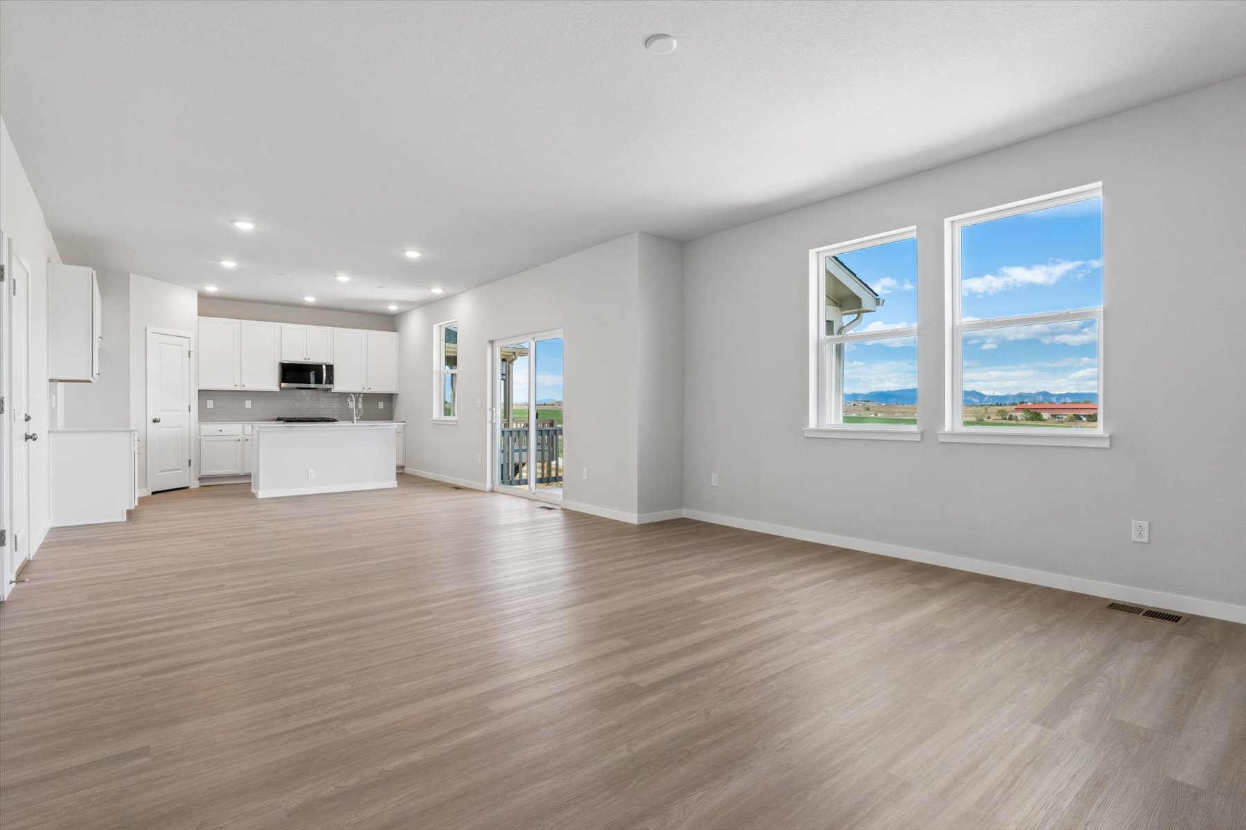 A large empty living room.