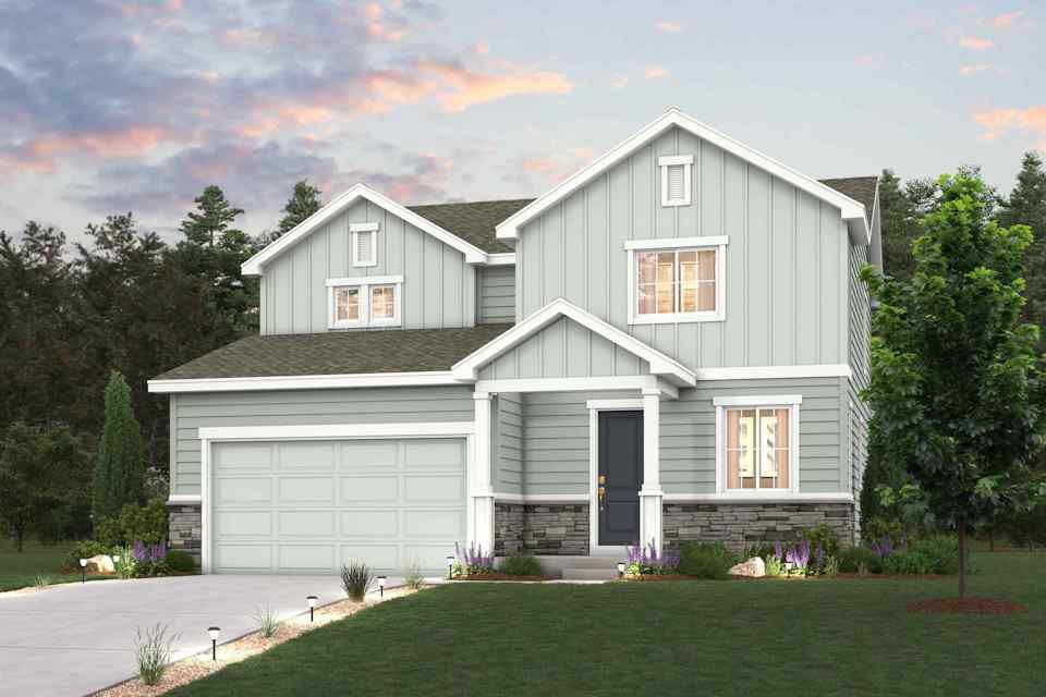 A house with a garage.