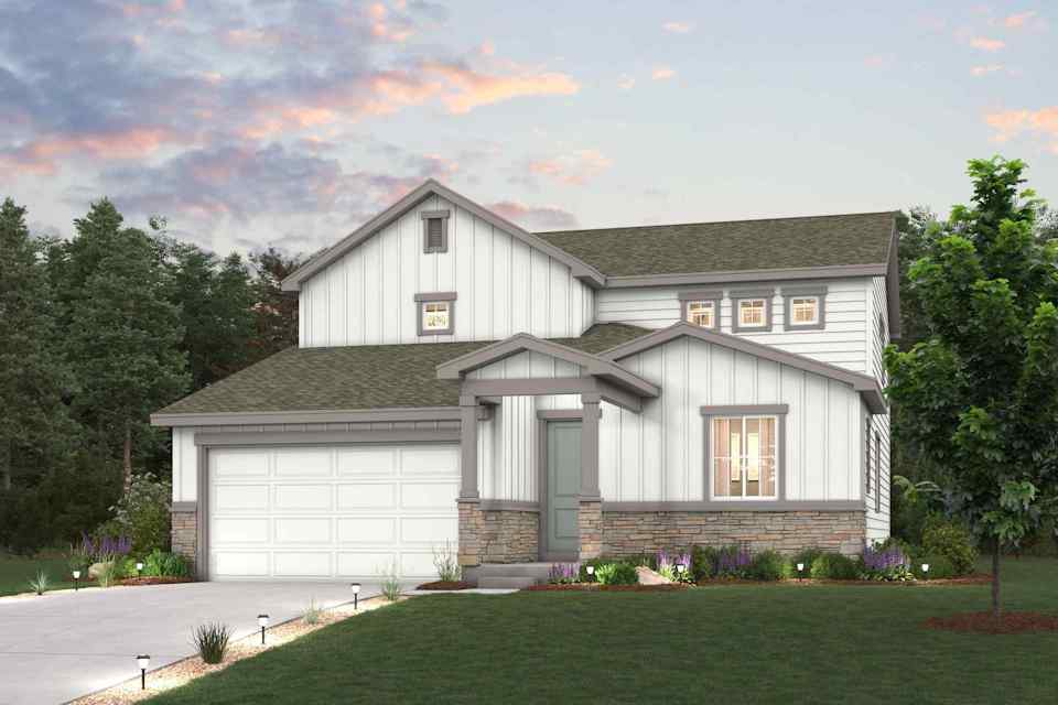 A house with a garage.