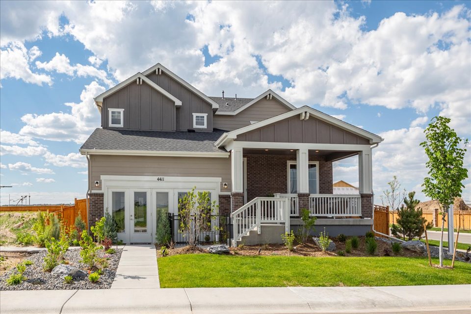A house with a front yard.