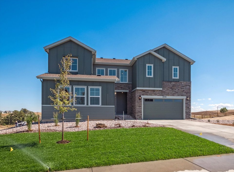 A house with a garage.