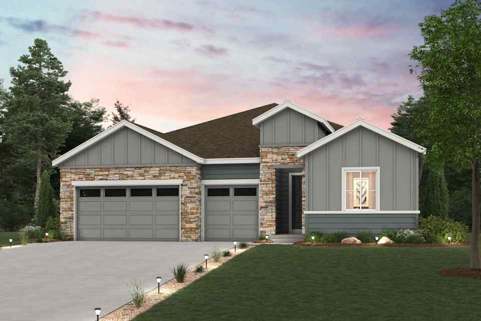 A house with a garage.