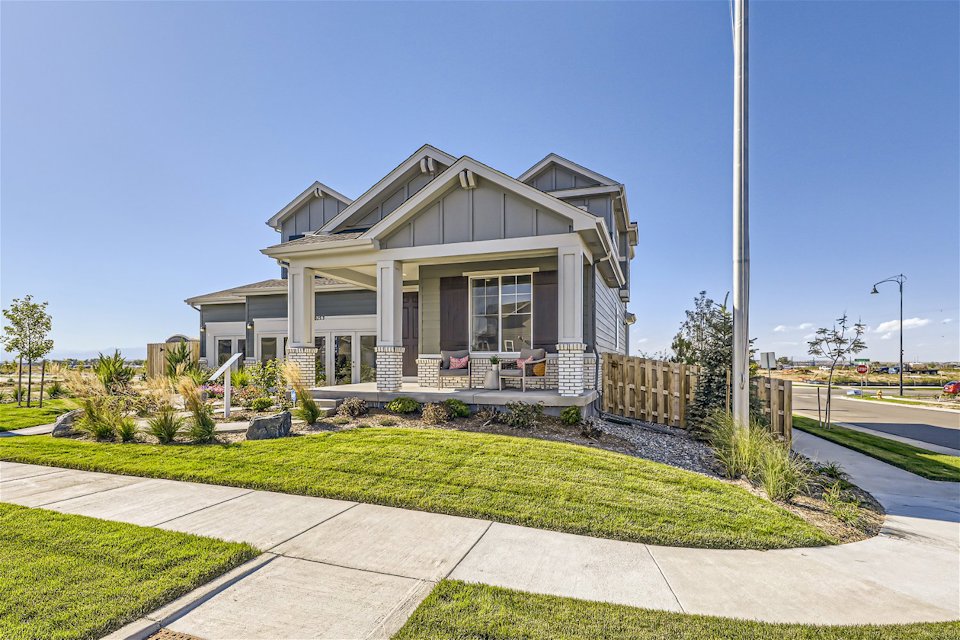 A house with a lawn.
