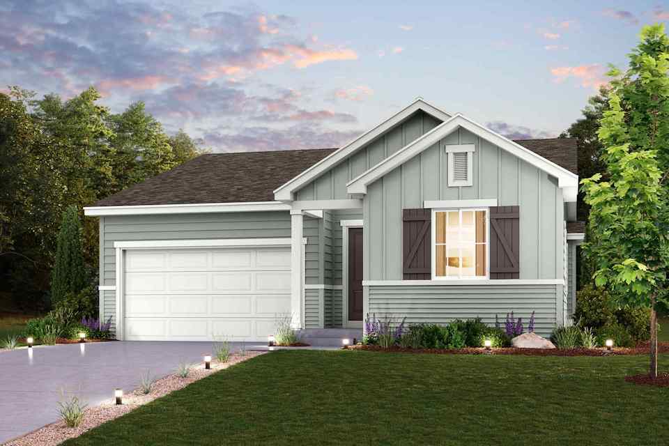 A house with a garage.