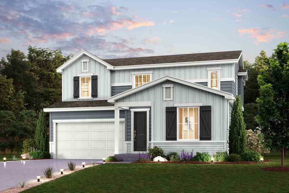 A house with a garage.