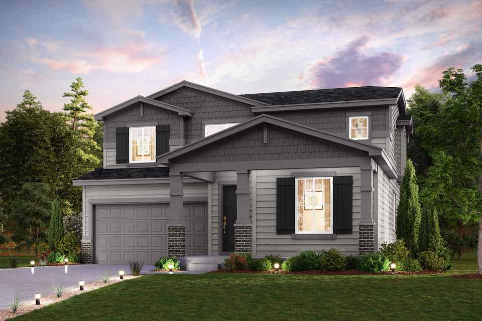 A house with a lawn and trees.
