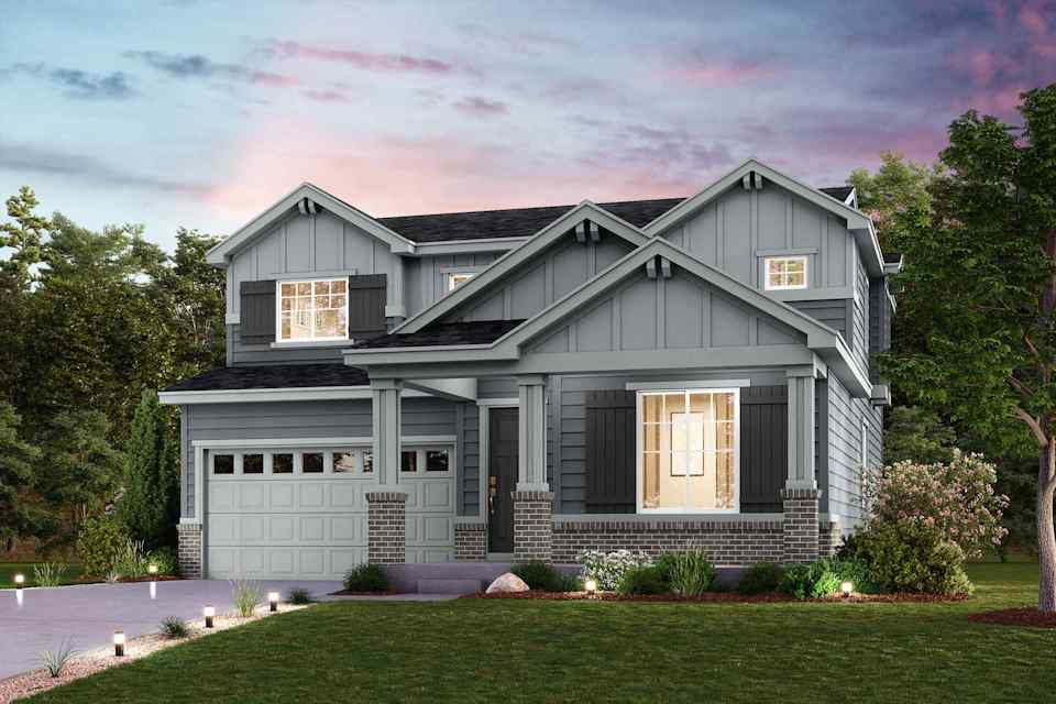 A house with a large front yard.
