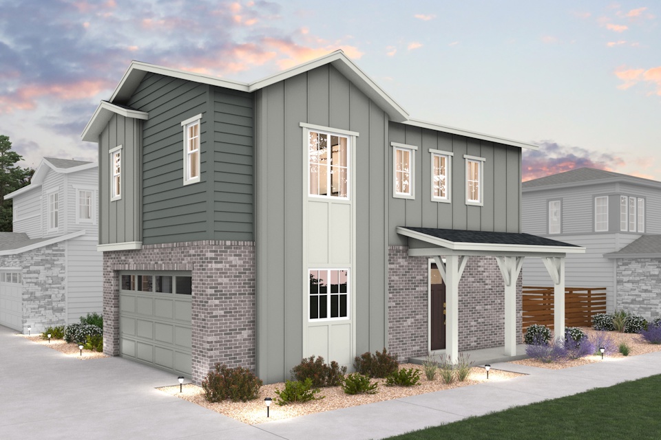 A house with a garage.