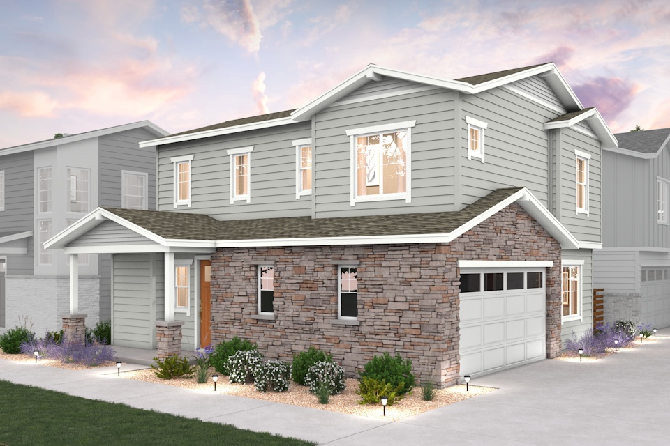 A house with a garage.
