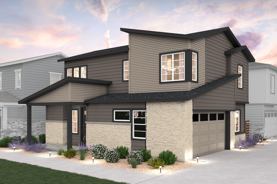 A house with a driveway.