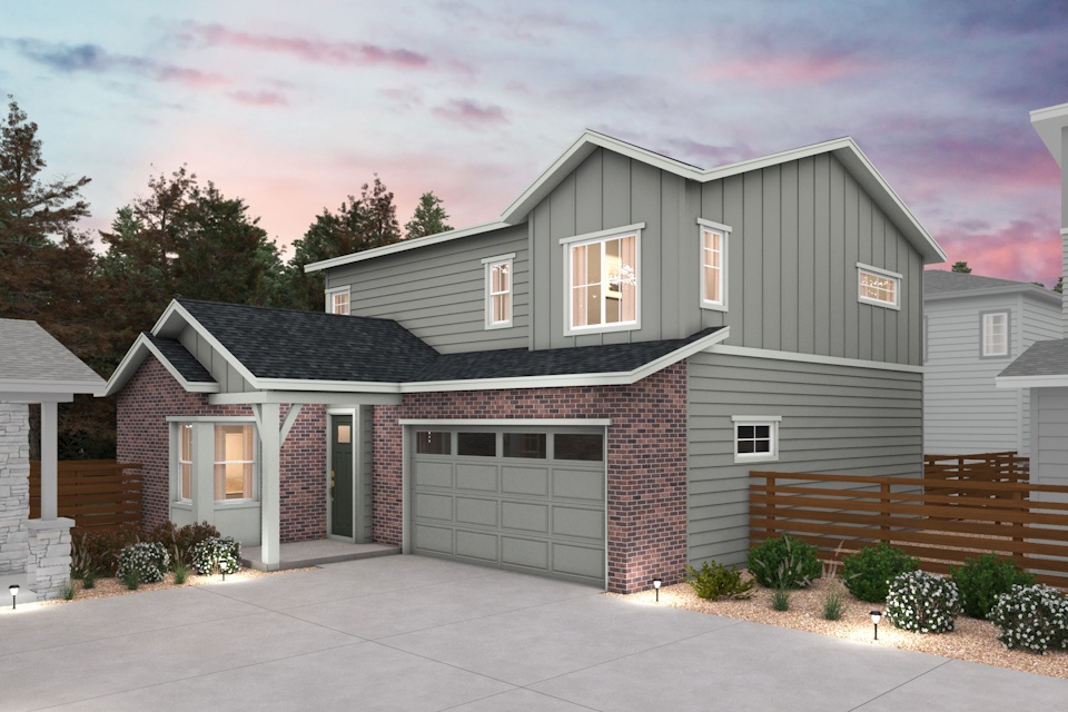 A house with a garage.