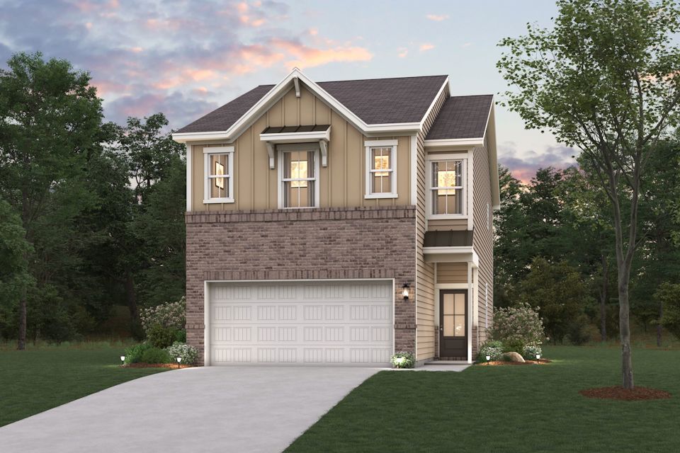 A house with a garage.
