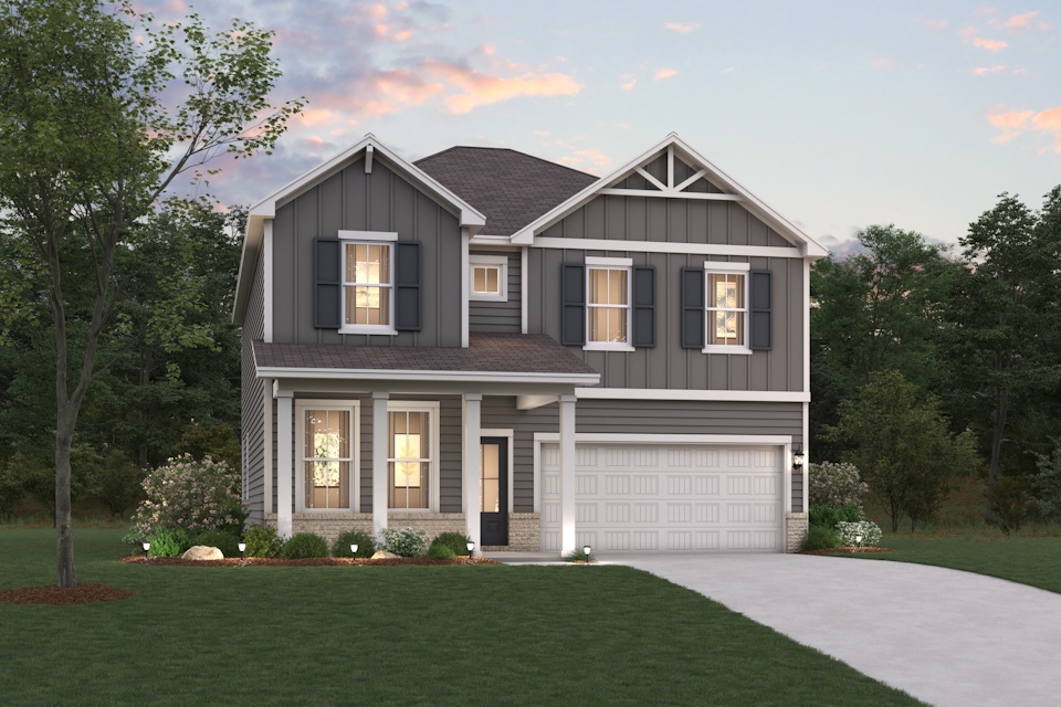 A house with a driveway.