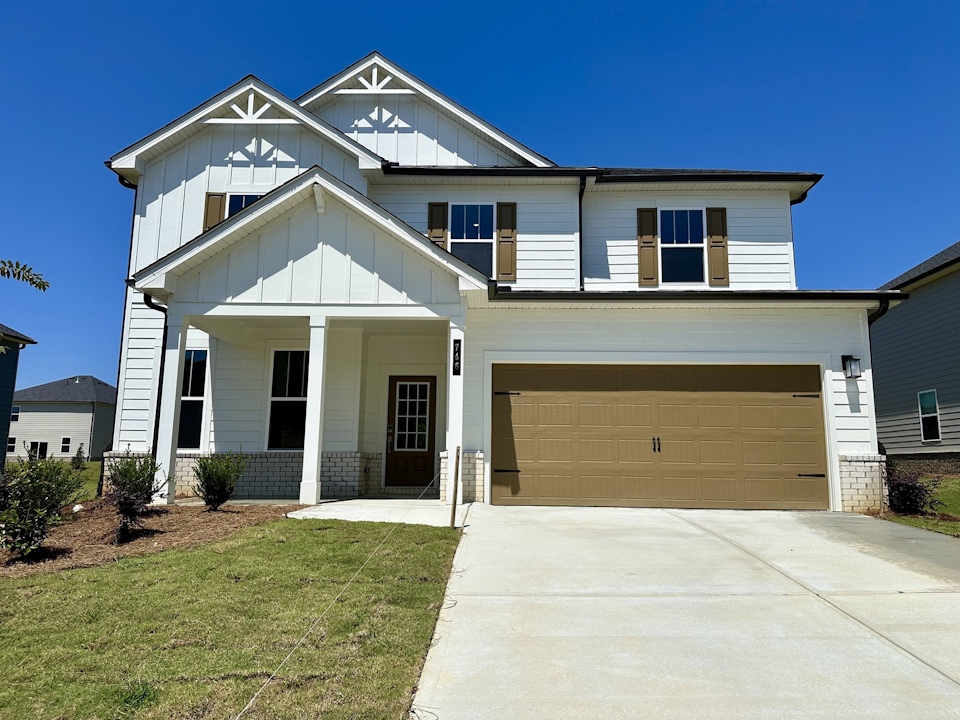 A house with a garage.