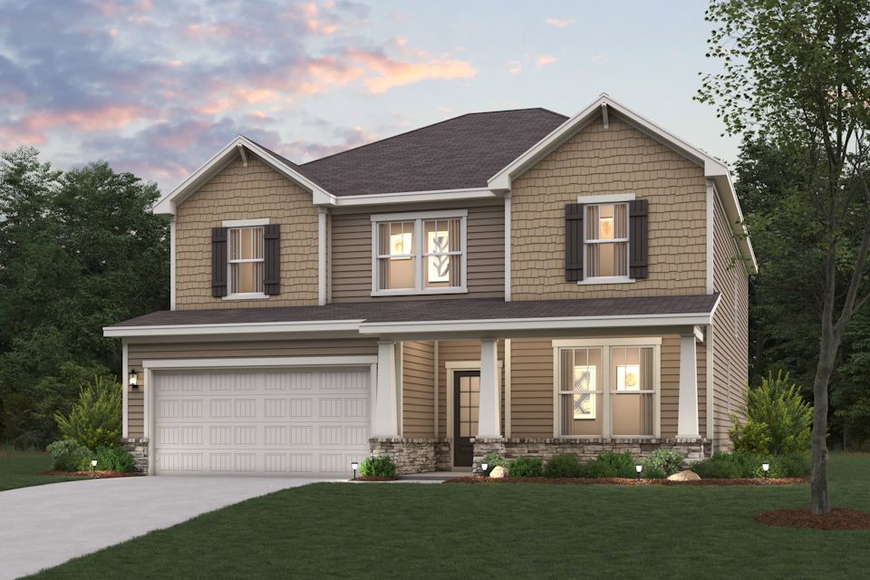 A house with a garage.