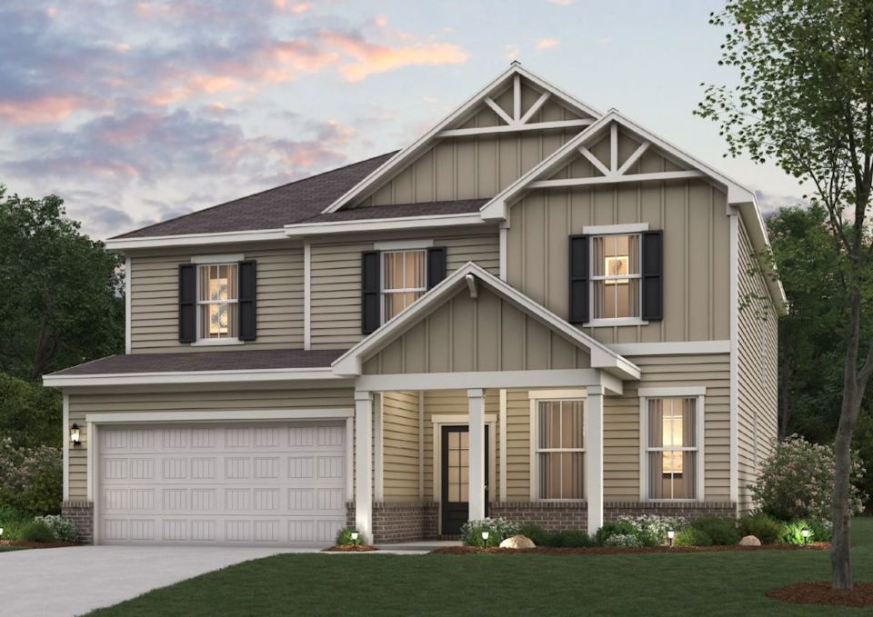 A house with a garage.