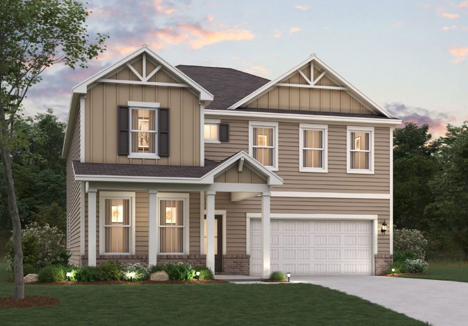 A house with a garage.
