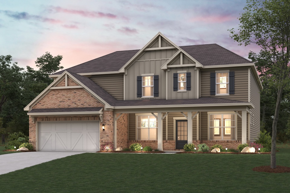 A house with a large front yard.