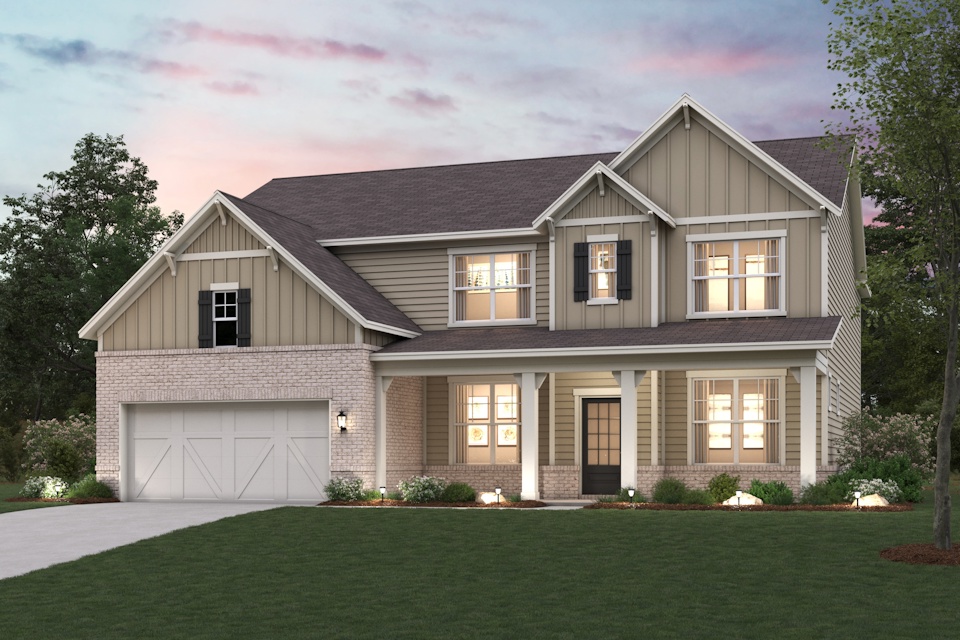 A house with a large front yard.