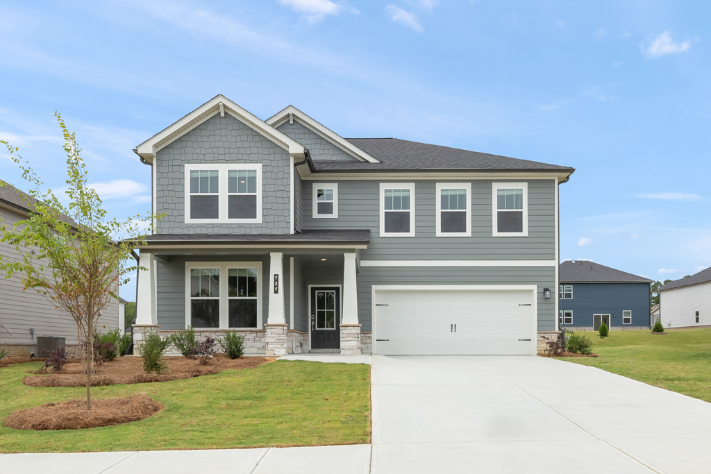 A house with a driveway.
