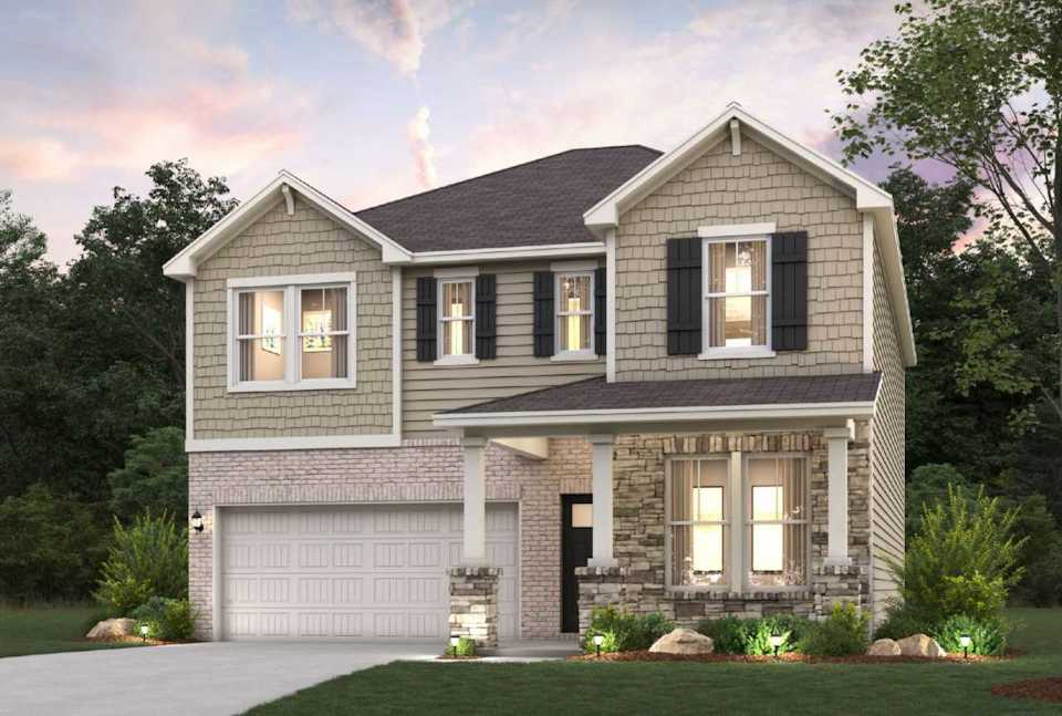 A house with a garage.