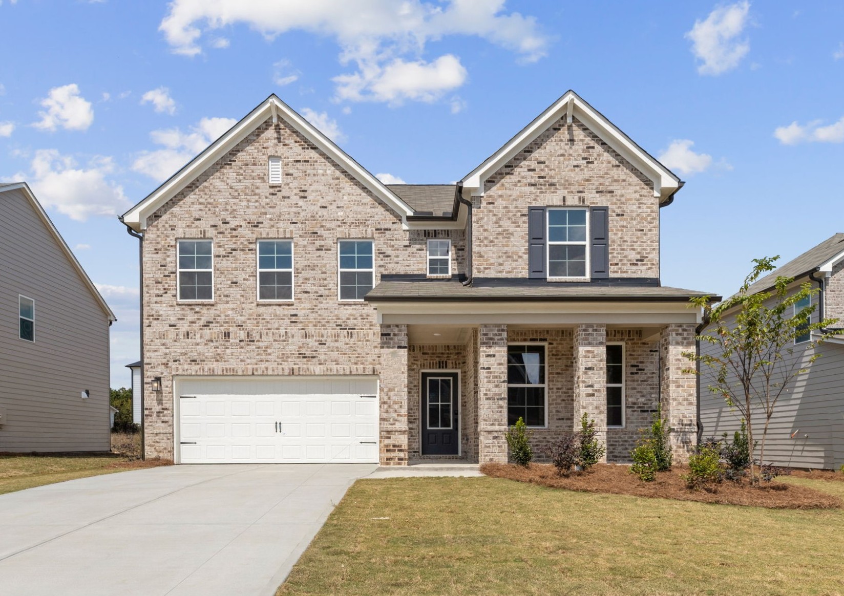 A large brick house.