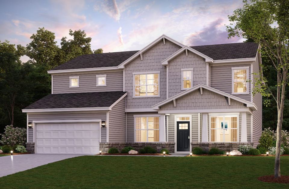 A house with a large front yard.