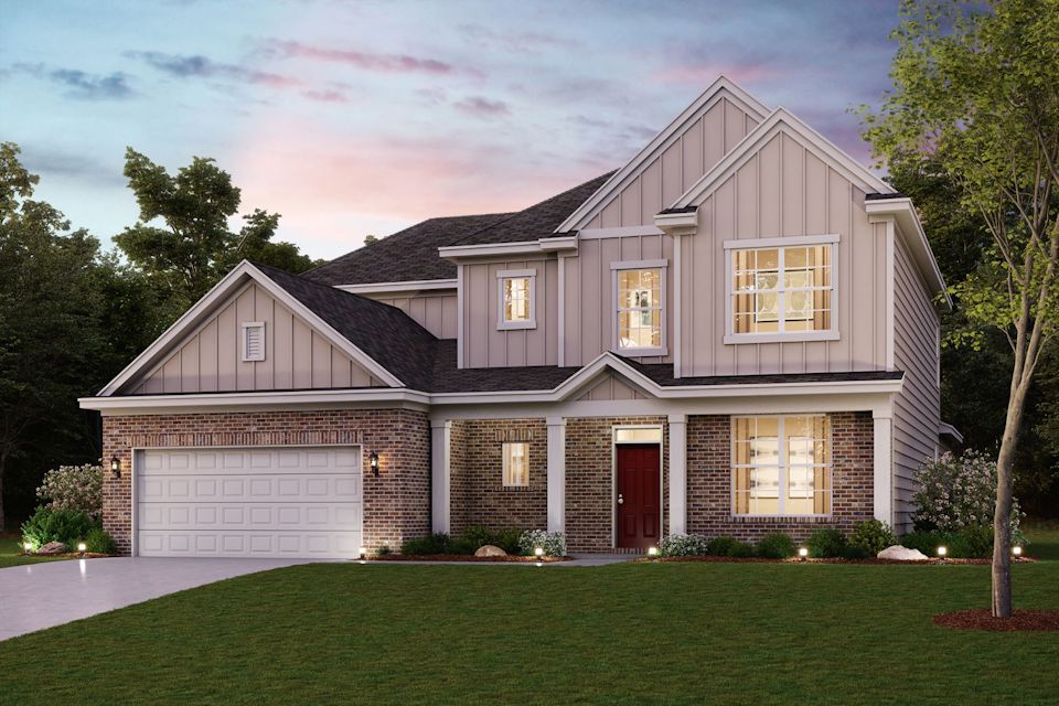 A house with a large front yard.