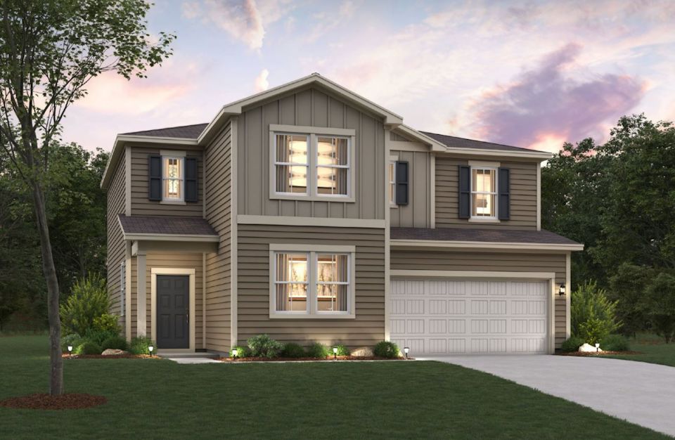 A house with a garage.
