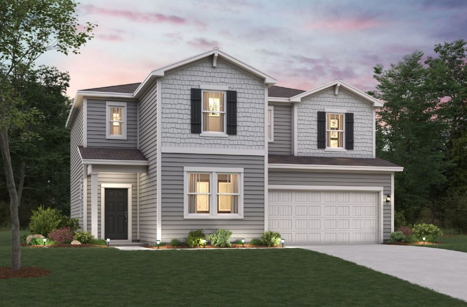 A house with a garage.
