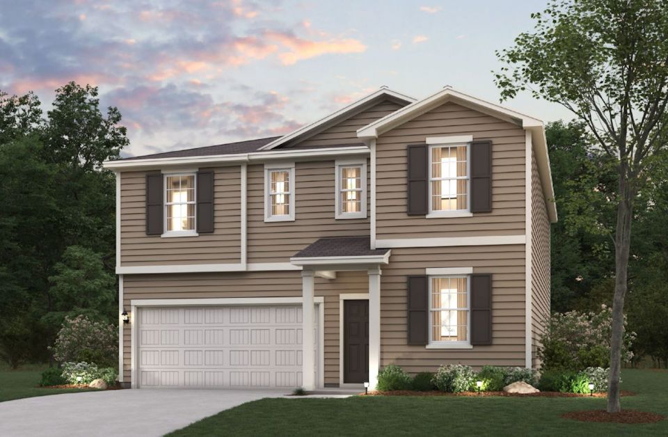 A house with a garage.