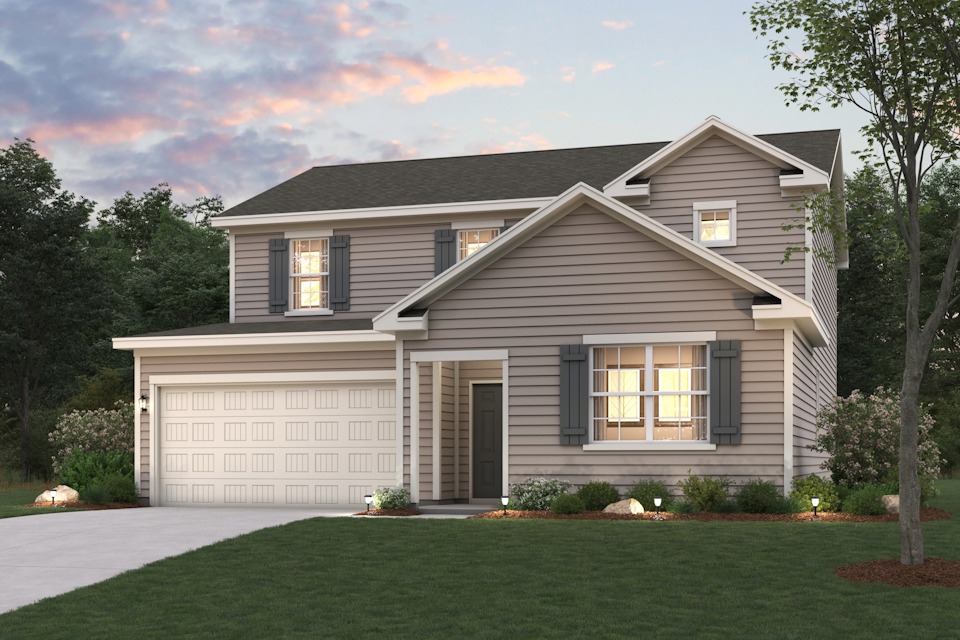 A house with a garage.
