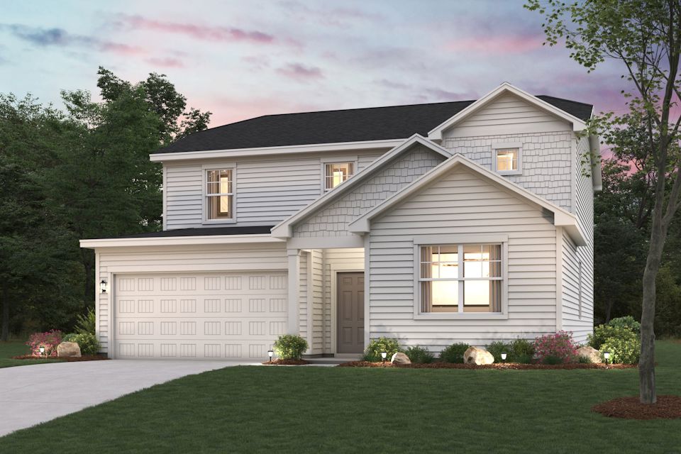 A house with a garage.