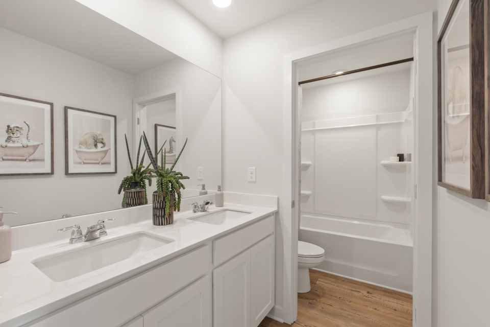 A bathroom with a standup shower.