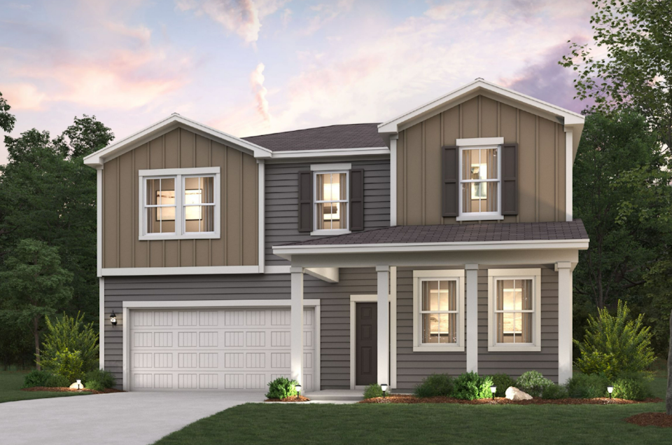 A house with a garage.