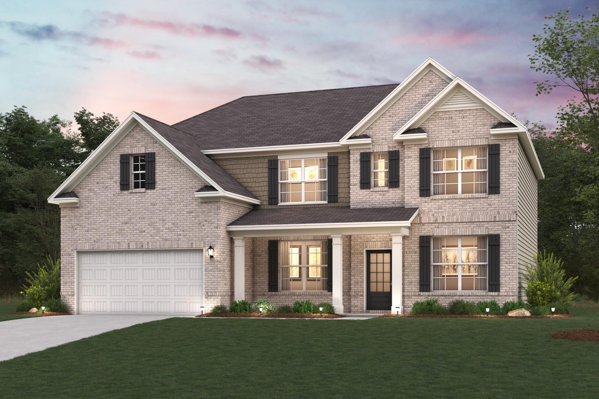 A house with a garage.