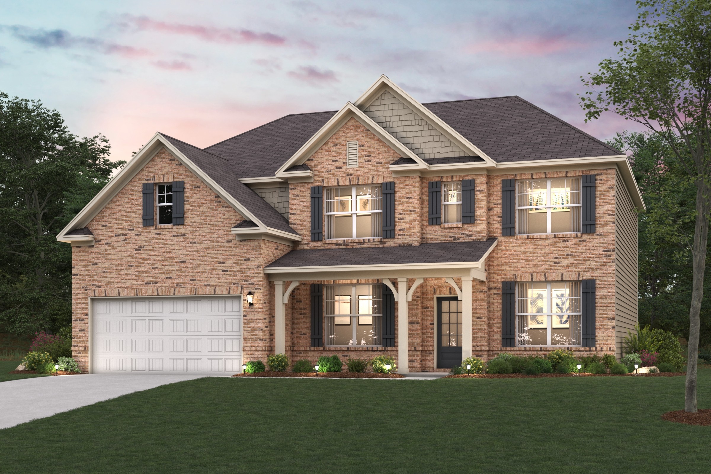 A large brick house.