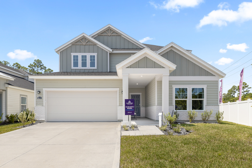 A house with a garage.