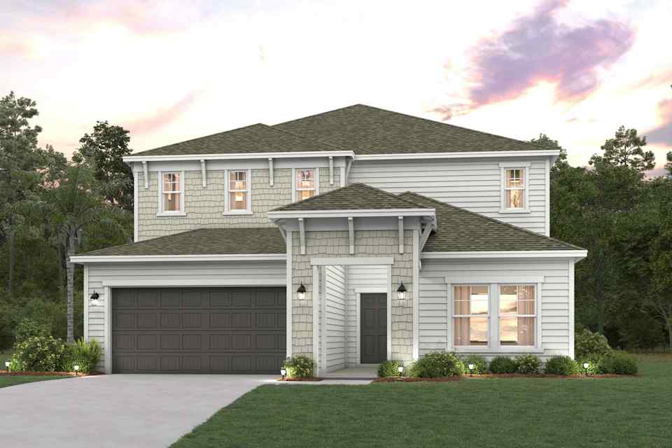 A house with a garage.