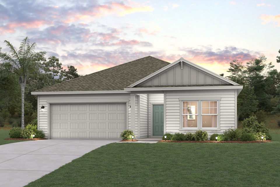 A house with a garage.