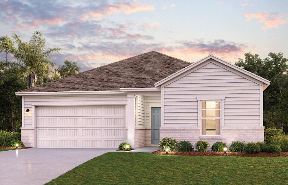 A house with a garage.