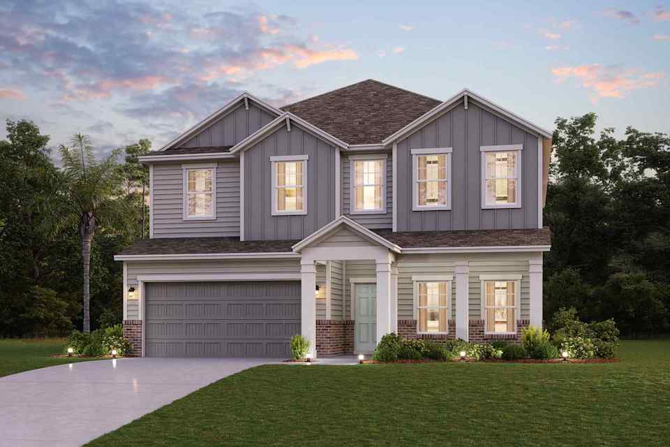 A house with a driveway.