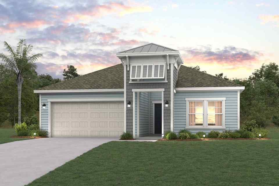 A house with a garage.