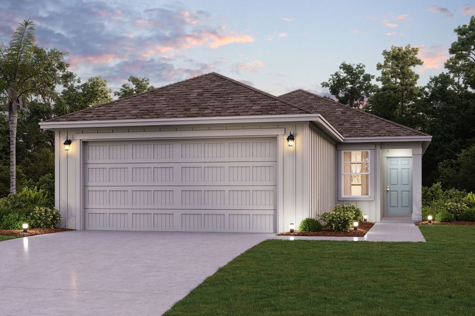 A house with a driveway.