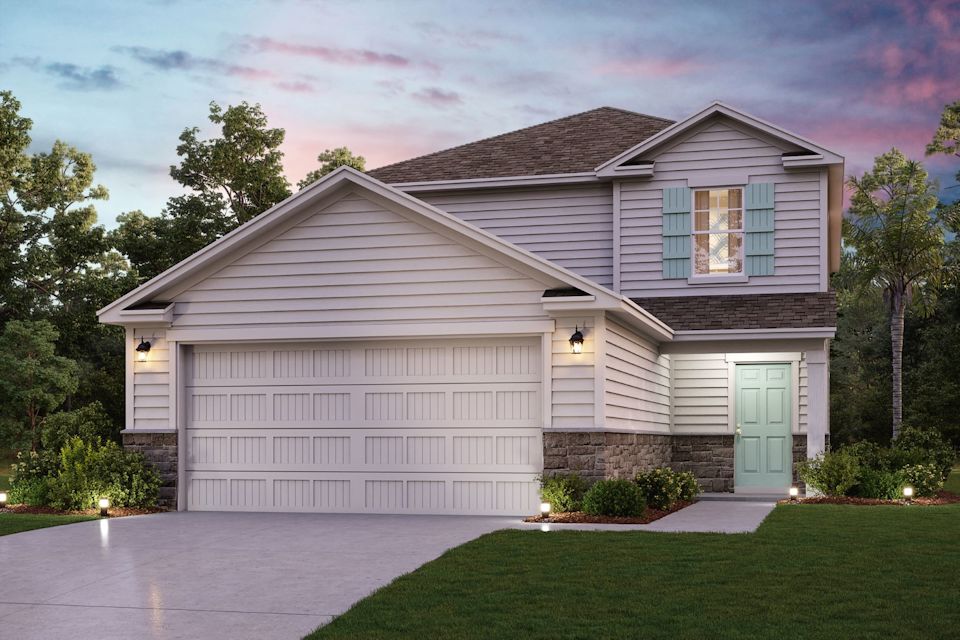A house with a garage.