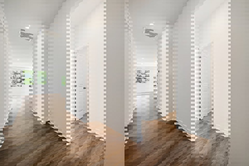 A room with white walls.
